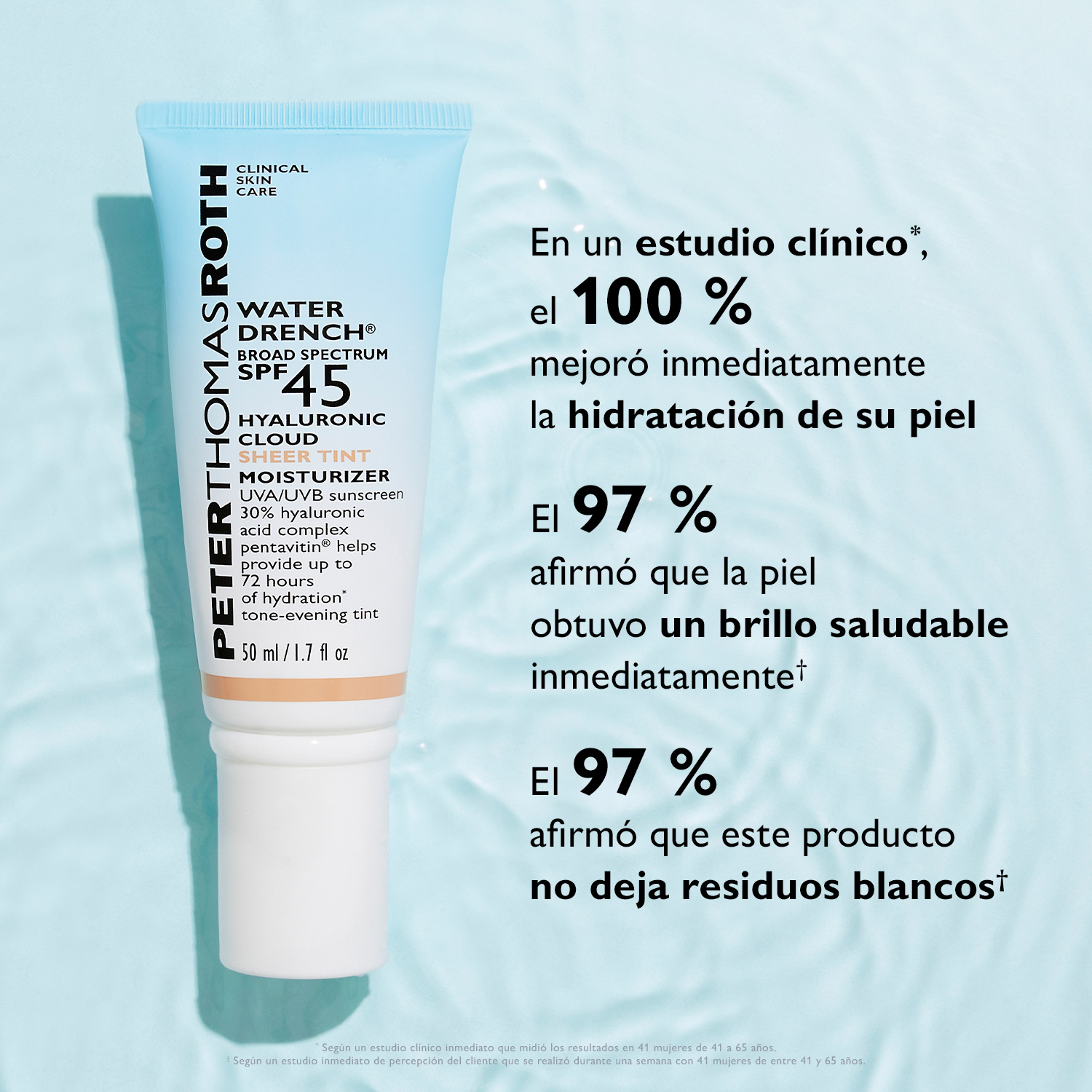 WATER DRENCH® BROAD SPECTRUM SPF 45 HYALURONIC SHEER TINT MOISTURIZER (CREMA HIDRATANTE)